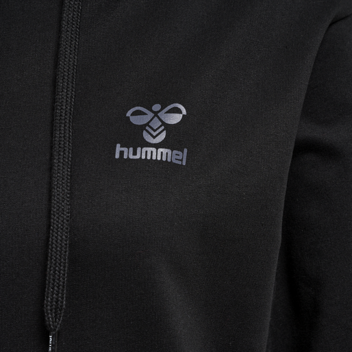 hmlOFFGRID COTTON HOODIE WO, JET BLACK/FORGED IRON, packshot