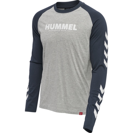 hmlLEGACY BLOCKED T-SHIRT L/S, BLUE NIGHTS, packshot