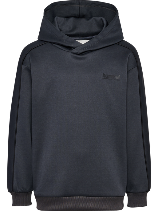hmlJR INTERLOCK HOODIE, EBONY hmlJR INTERLOCK HOODIE, EBONY, packshot