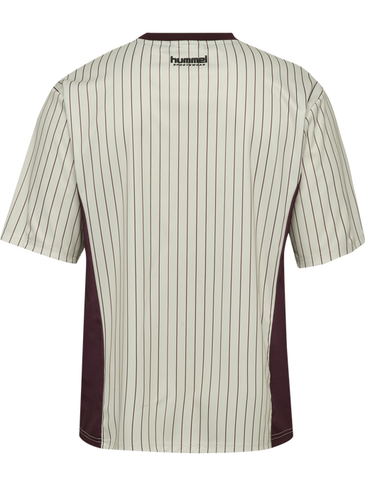 hmlLOOSE JERSEY SS STRIPE TOPSCORER, TOFU hmlLOOSE JERSEY SS STRIPE TOPSCORER, TOFU, packshot