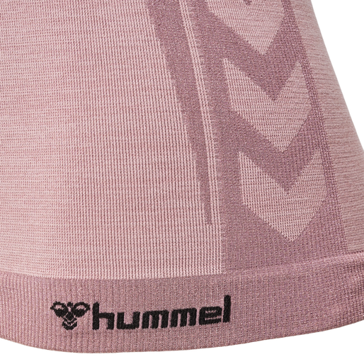 hmlCLEA SEAMLESS TIGHT T-SHIRT L/S, WOODROSE/ROSE TAUPE MELANGE, packshot