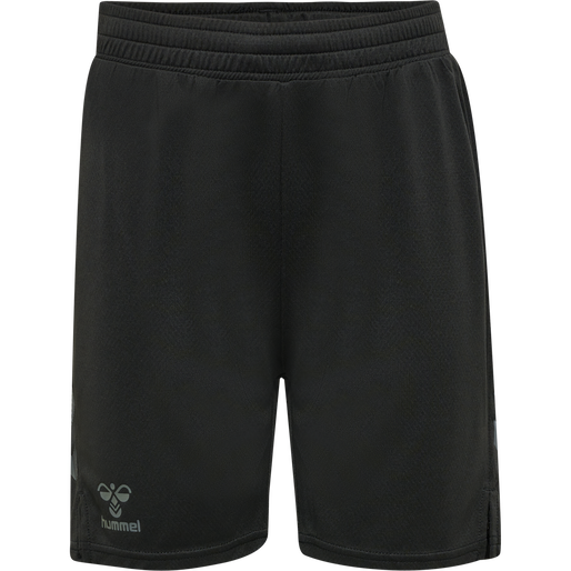 hmlONGRID POLY SHORTS KIDS, JET BLACK, packshot