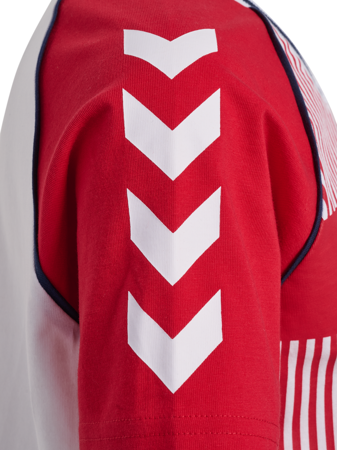hmlJR REG DBU STRIPY T-SHIRT S/S, TANGO RED, packshot