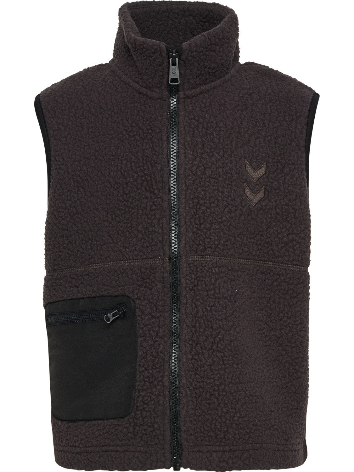 hmlJR MARTINI FLEECE ZIP VEST, CHOCOLATE TORTE, packshot