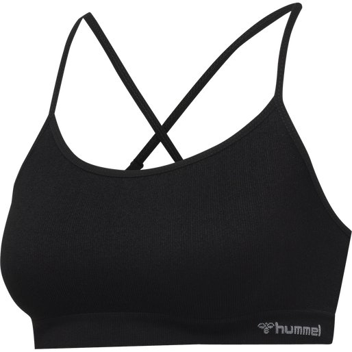 hmlJUNO SEAMLESS BRA, BLACK, packshot