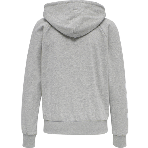 hmlNONI ZIP HOODIE, GREY MELANGE, packshot