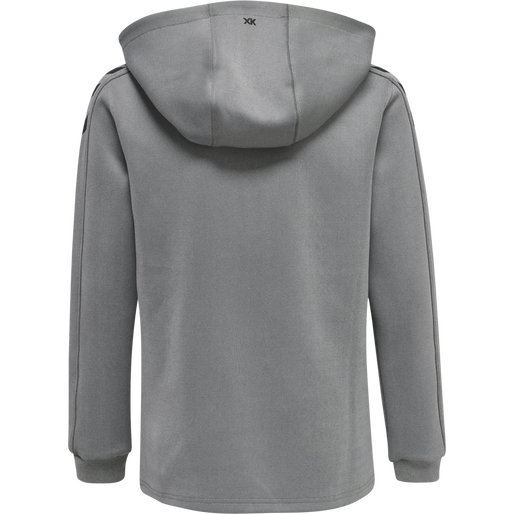 hmlCORE XK POLY ZIP HOOD SWEAT KIDS, GREY MELANGE, packshot