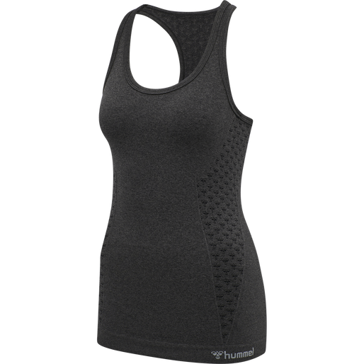 hmlCI SEAMLESS TOP, BLACK MELANGE, packshot