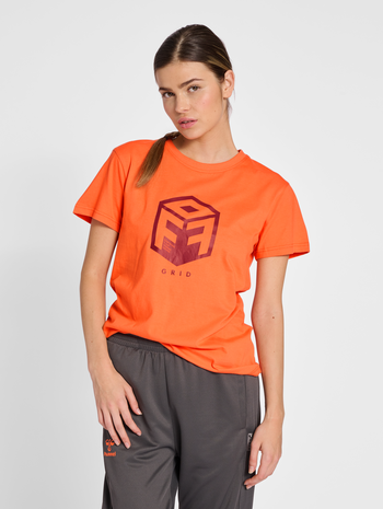 hmlOFFGRID COTTON JERSEY S/S WO, NASTURTIUM, model
