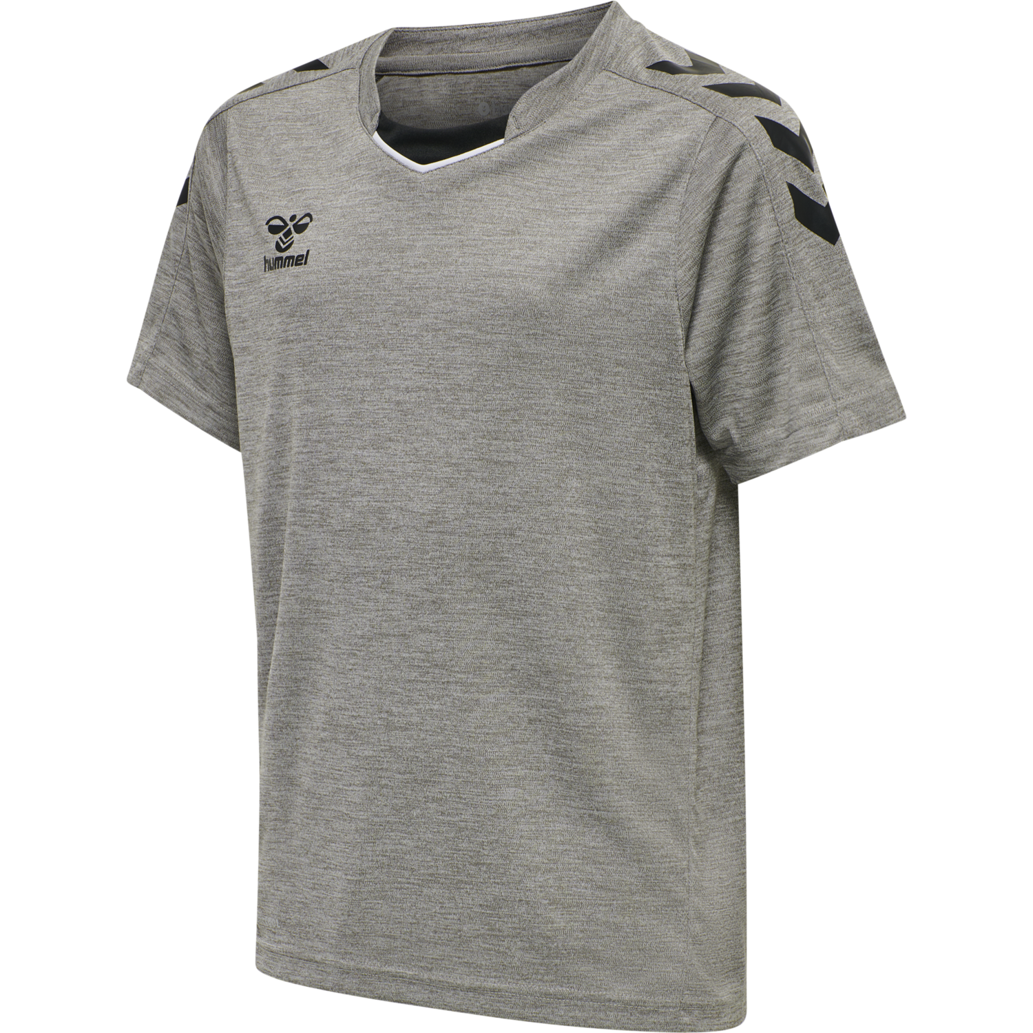 hmlCORE XK POLY JERSEY S/S KIDS, GREY MELANGE, packshot