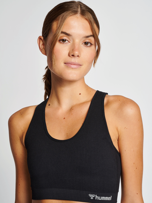 hmlMT REST SEAMLESS RIB SPORTS TOP, BLACK, model