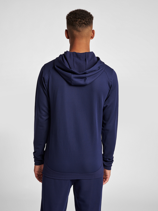 hmlLEAD POLY HOODIE, MARINE, model