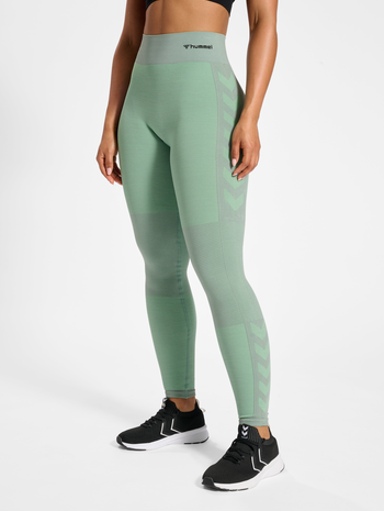 hmlCLEA SEAMLESS MID WAIST TIGHTS, CHINOIS GEEN, model