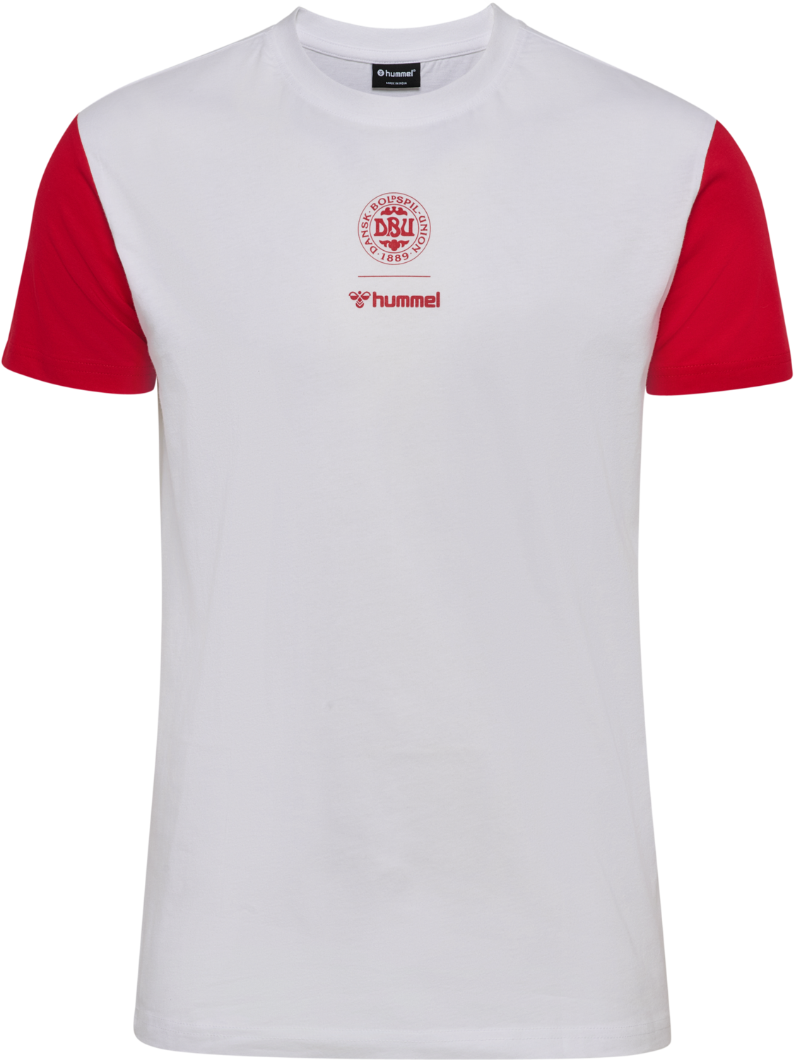 DBU 26 FAN RED-WHITE TEE SS, WHITE/TANGO RED, packshot