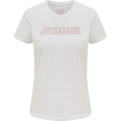 hmlTE CALI COTTON T-SHIRT, WHITE/WITHERED ROSE, packshot