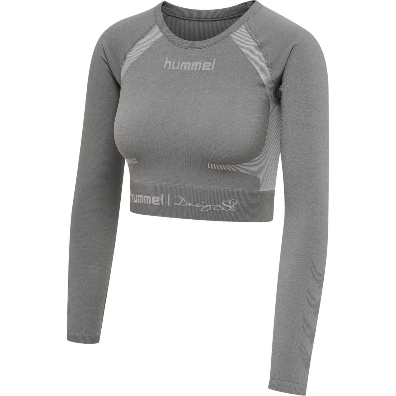 hmlSI SEAMLESS CROPTOP L/S, FROST GRAY, packshot