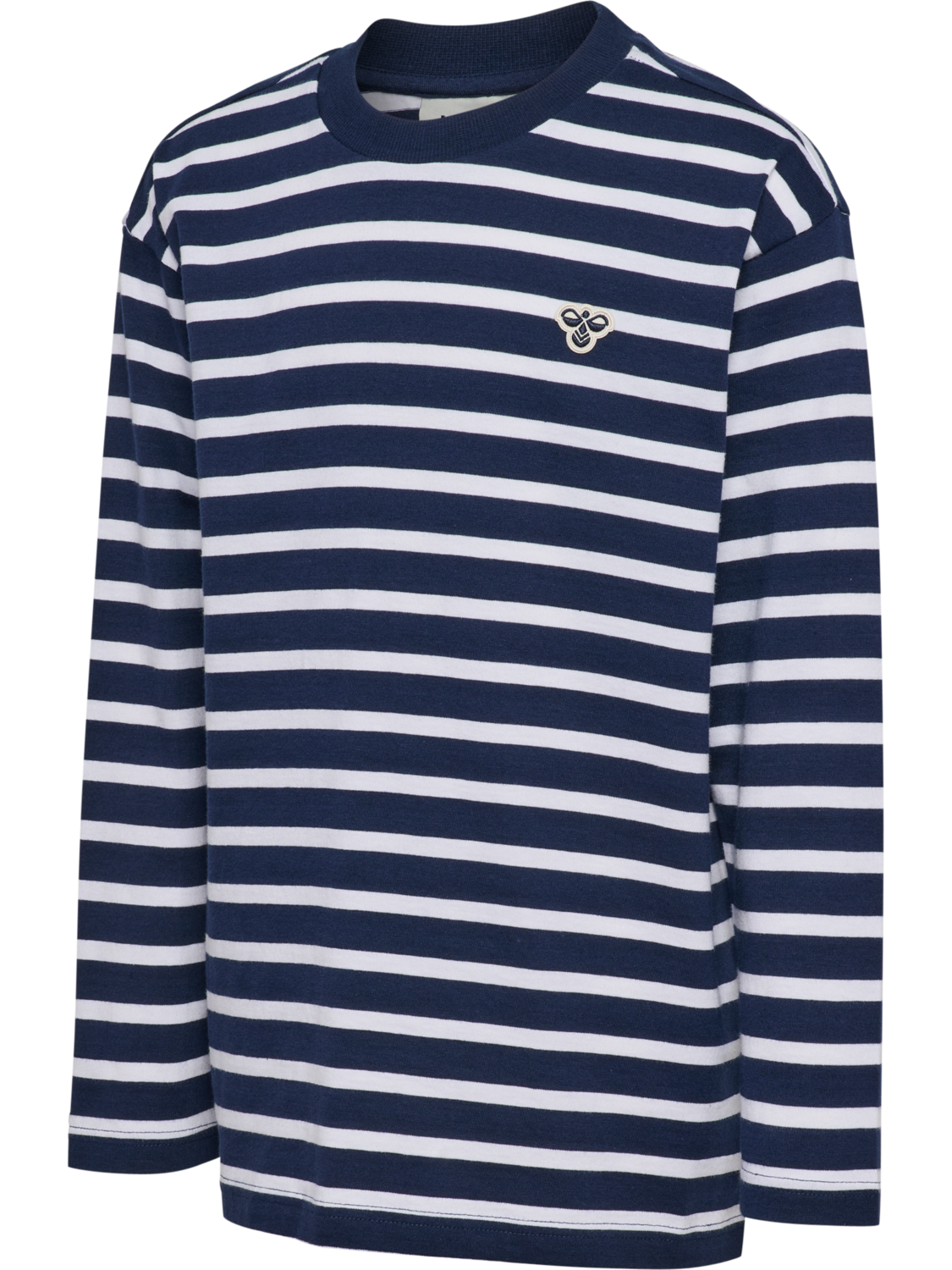 hmlJR LOOSE STRIPE T-SHIRT L/S BEE, DRESS BLUES/WHITE, packshot