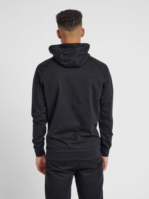 HUMMEL GO COTTON LOGO HOODIE, BLACK, model