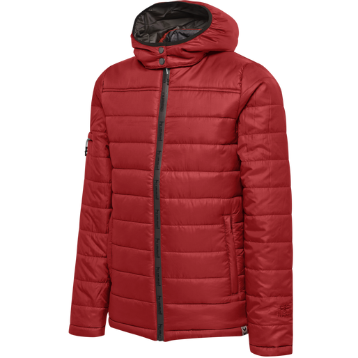 hmlNORTH QUILTED HOOD JACKET KIDS, TRUE RED, packshot