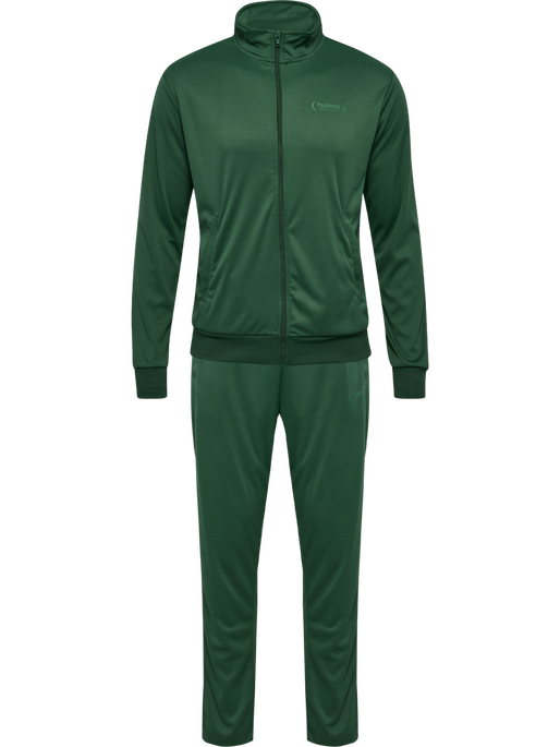 hmlFELIX  POLY TRACKSUIT SET, DARK GREEN, packshot