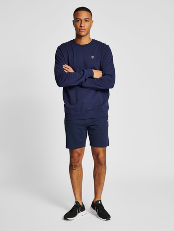 hmlIC FRED SWEATSHIRT, PEACOAT, model