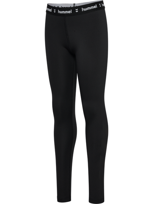 hmlJR PULSE MID WAIST TIGHTS, BLACK hmlJR PULSE MID WAIST TIGHTS, BLACK, packshot
