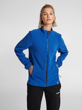 hmlNORTH FULL ZIP FLEECE JACKET WOMAN, TRUE BLUE, model