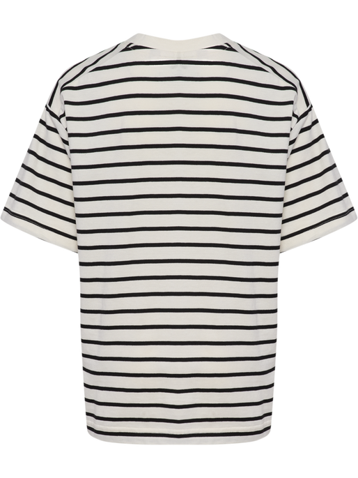 hmlJR LOOSE STRIPED T-SHIRT S/S BEE, TOFU hmlJR LOOSE STRIPED T-SHIRT S/S BEE, TOFU, packshot
