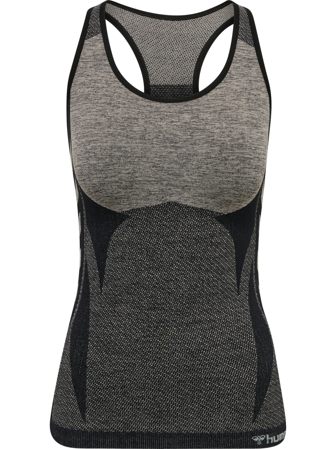 hmlCLEA SEAMLESS TOP, CHATEAU GRAY/BLACK MELANGE, packshot