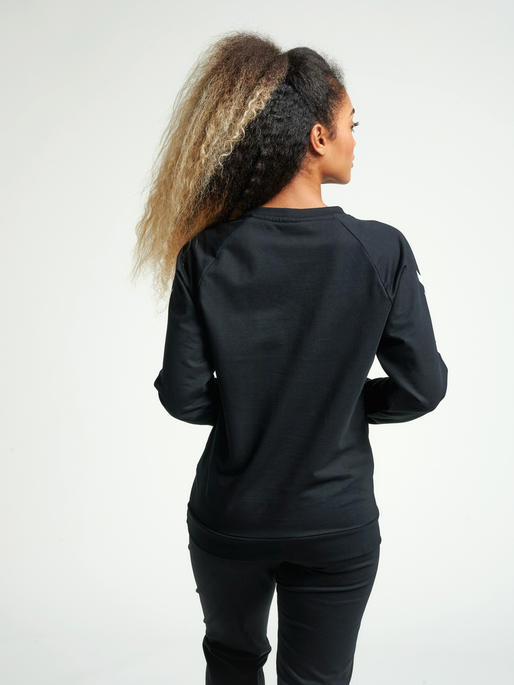 HMLGO COTTON SWEATSHIRT WOMAN, BLACK, model