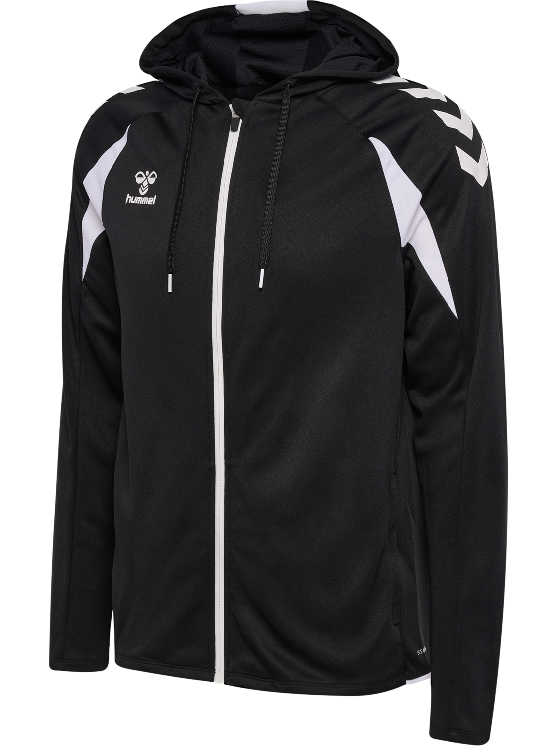 hmlCORE 2.0 ZIP HOODIE, BLACK/WHITE, packshot
