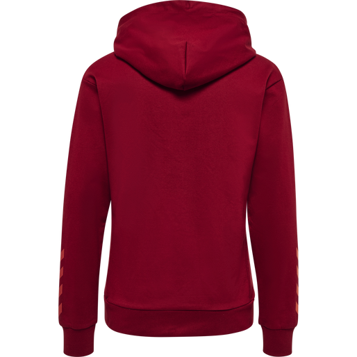 hmlOFFGRID COTTON HOODIE WO, RHUBARB/NASTURTIUM, packshot