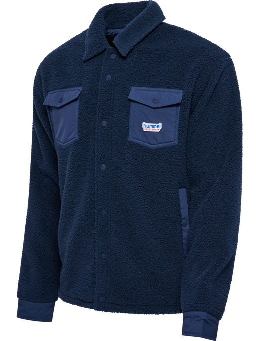 hmlFLEECE OVERSHIRT SPORTSWEAR, DRESS BLUES, packshot