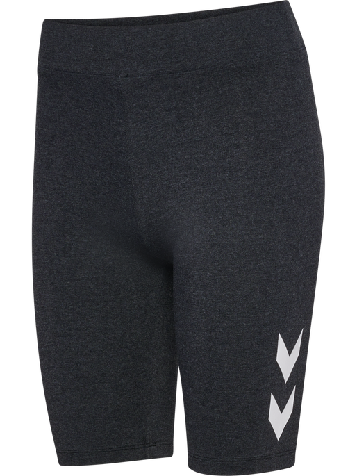 hmlPULSE LOGO MW SHORT TIGHTS, BLACK MELANGE hmlPULSE LOGO MW SHORT TIGHTS, BLACK MELANGE, packshot