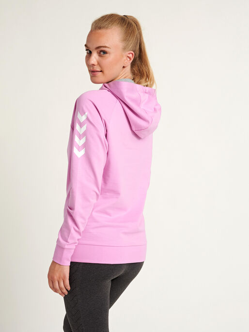 HUMMEL GO COTTON HOODIE WOMAN, ORCHID, model