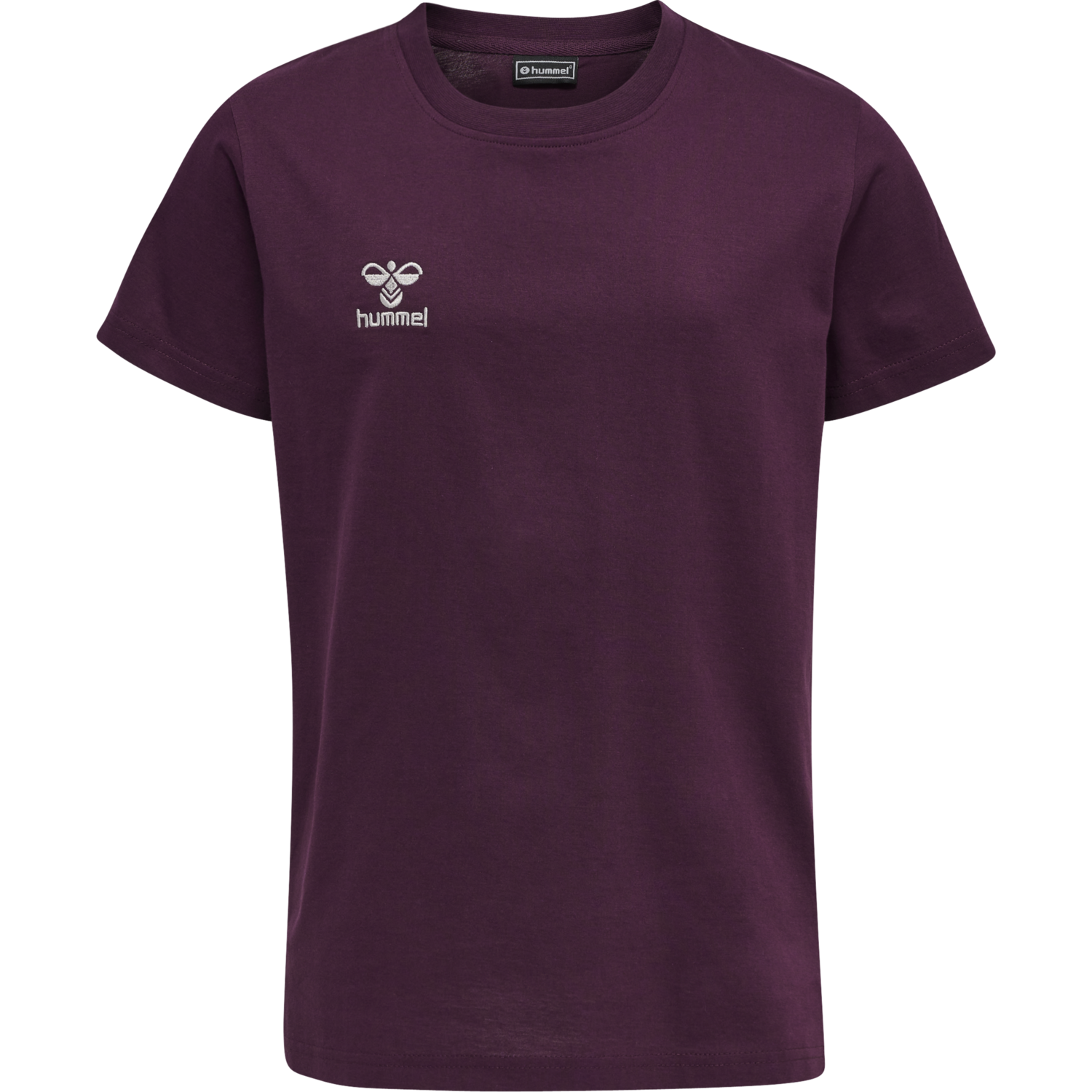 hmlMOVE GRID COTTON T-SHIRT S/S KID, GRAPE WINE, packshot