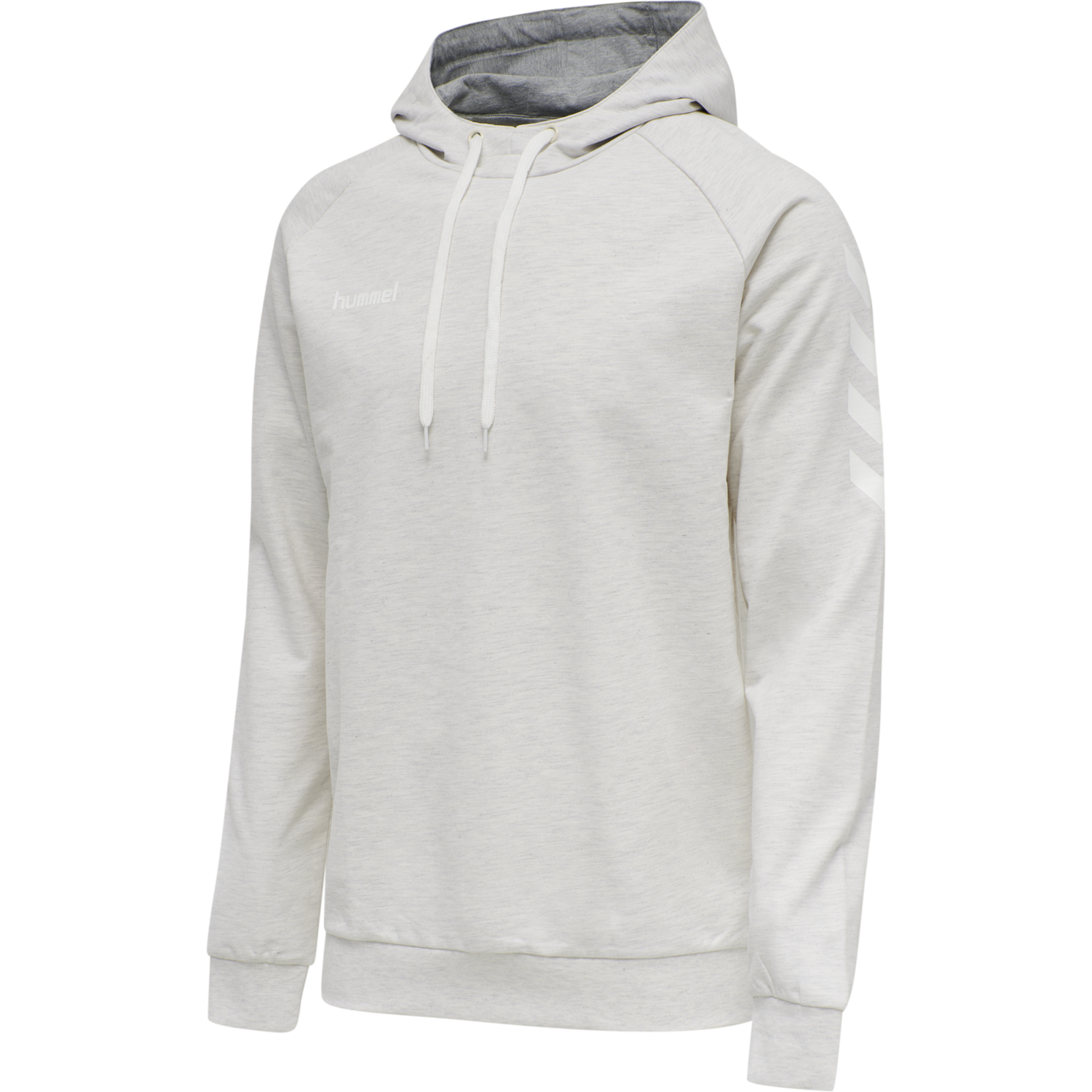 HUMMEL GO COTTON HOODIE, EGRET MELANGE, packshot