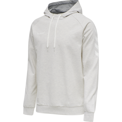 HMLGO COTTON HOODIE, EGRET MELANGE, packshot