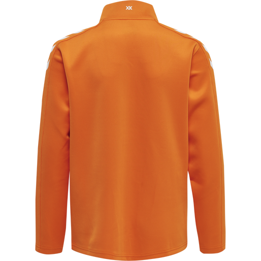 hmlCORE XK POLY ZIP SWEAT KIDS, ORANGE TIGER hmlCORE XK POLY ZIP SWEAT KIDS, ORANGE TIGER, packshot