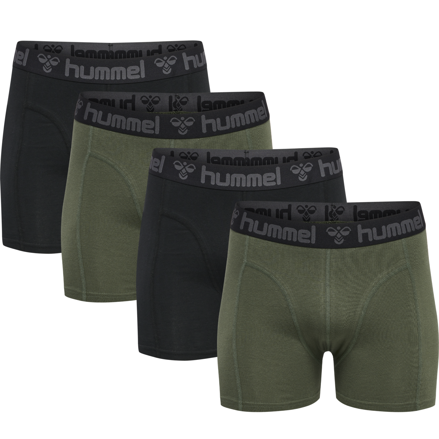 hmlMARSTON 4-PACK BOXERS, BLACK/THYME, packshot