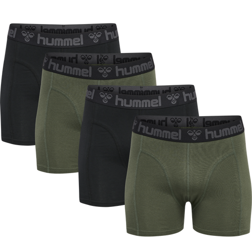 hmlMARSTON 4-PACK BOXERS, BLACK/THYME, packshot
