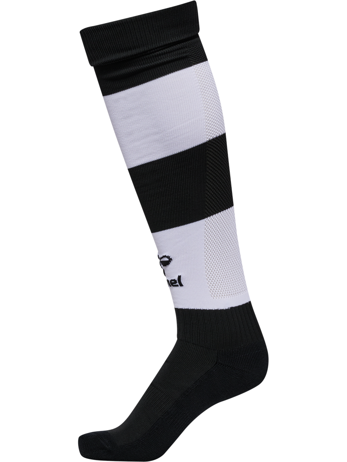 hmlESSENTIAL STRIPE FOOTBALL SOCKS, BLACK/WHITE, packshot
