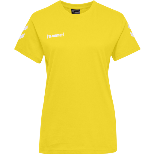 HUMMEL GO COTTON T-SHIRT WOMAN S/S, SPORTS YELLOW, packshot
