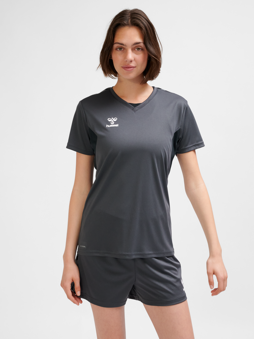 hmlAUTHENTIC PL JERSEY S/S WOMAN, ASPHALT, model