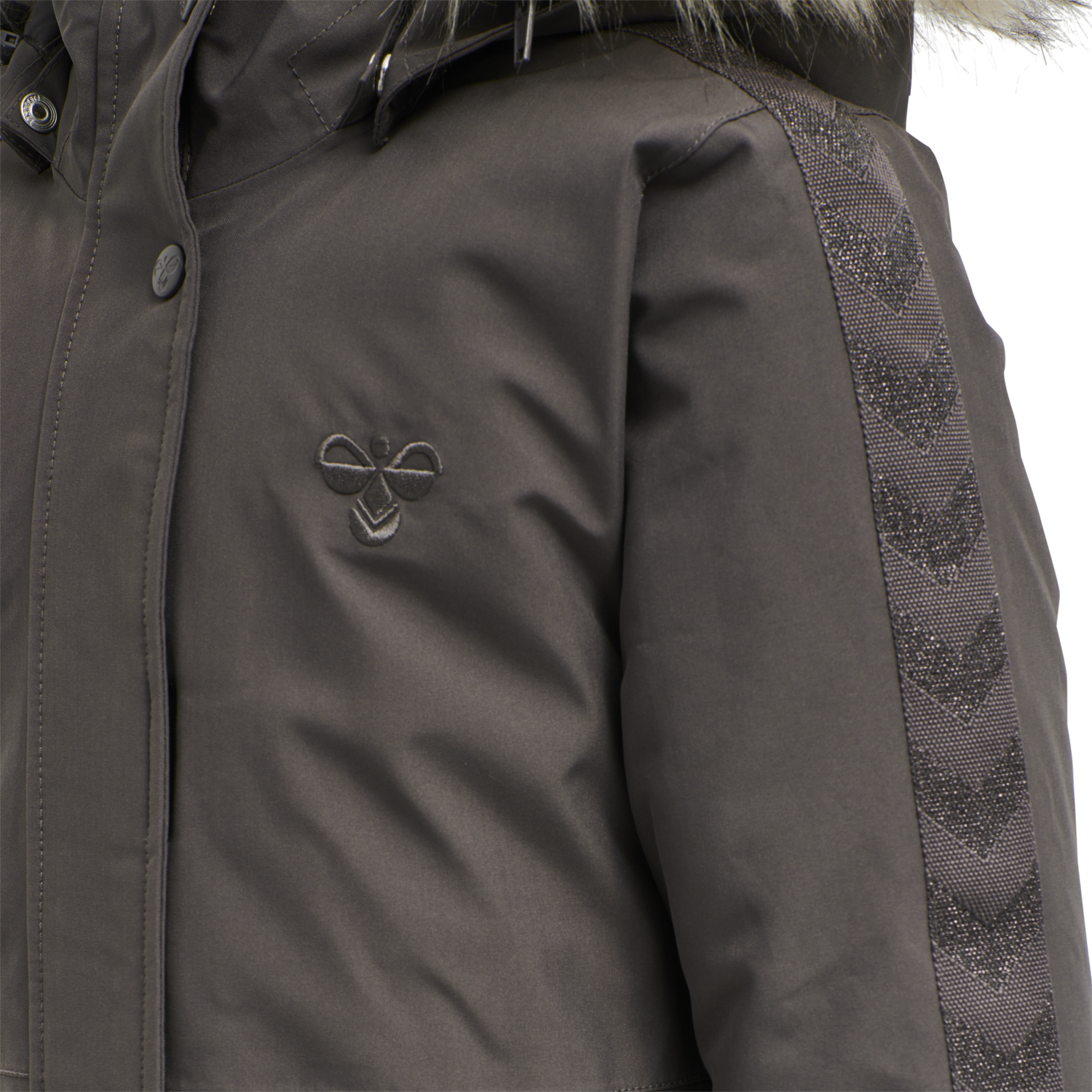 hmlLEAF COAT, PAVEMENT, packshot