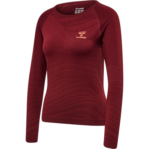 hmlONGRID SEAMLESS L/S WO, RHUBARB/NASTURTIUM, packshot