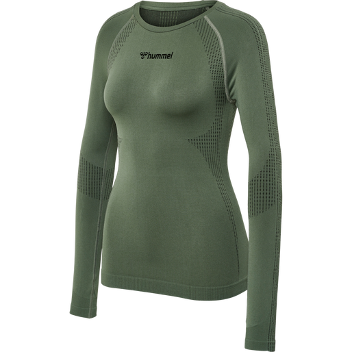 hmlMT SHAPING SEAMLESS T-SHIRT L/S, THYME, packshot