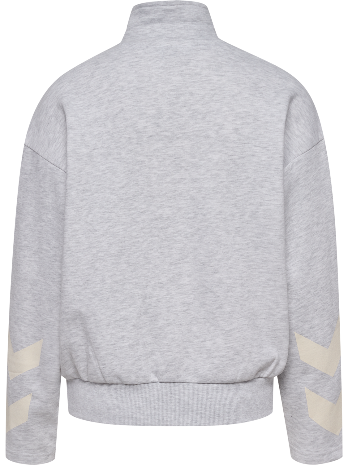 hmlI-D ZIP POLO SWEATSHIRT, LIGHT GREY MELANGE, packshot