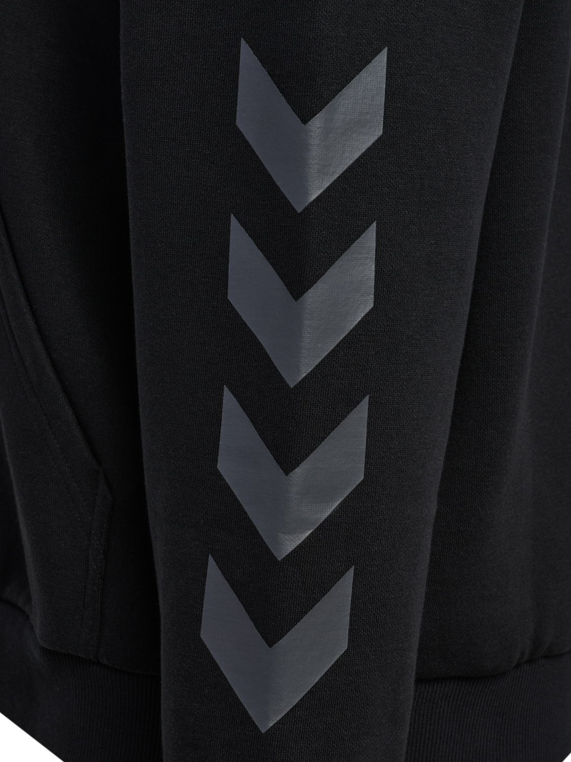 hmlKEEPER CHEVRON W ZIP HOODIE, BLACK, packshot