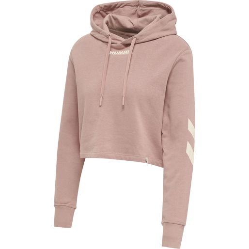 hmlLEGACY WOMAN CROPPED HOODIE, WOODROSE, packshot